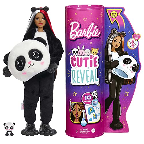 Barbie Cutie Reveal coffret poupée panda avec 10 surprises, 