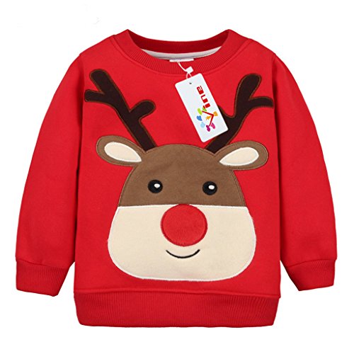 Bébé Sweat-Shirt Noël Pull-over pour Enfant Épais Sweatshirt