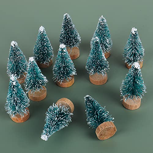 Coopay Lot de 12 mini arbres de Noël, décorations de Noël po