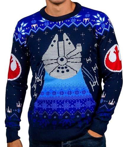 Star Wars Pull de Noël en tricot Motif Faucon Millenium Unis