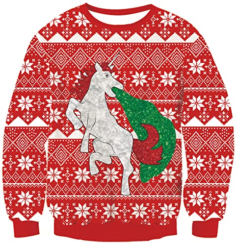 Pull de Noel Homme Nouveauté Père Noël Impression Sweater No